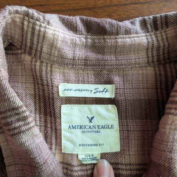Light pink and brown flannel - Picture 5 of 7